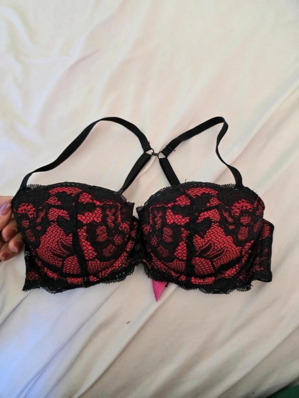 La SenzaFloral Lace Bra Black & Red
